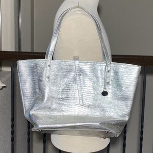 BRAHMIN LARGE SILVER TOTE